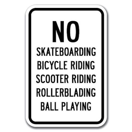 Signmission Safety Sign, 12 in Height, Aluminum, 18 in Length, No Skateboarding - NS4 A-1218 No Skateboarding - NS4